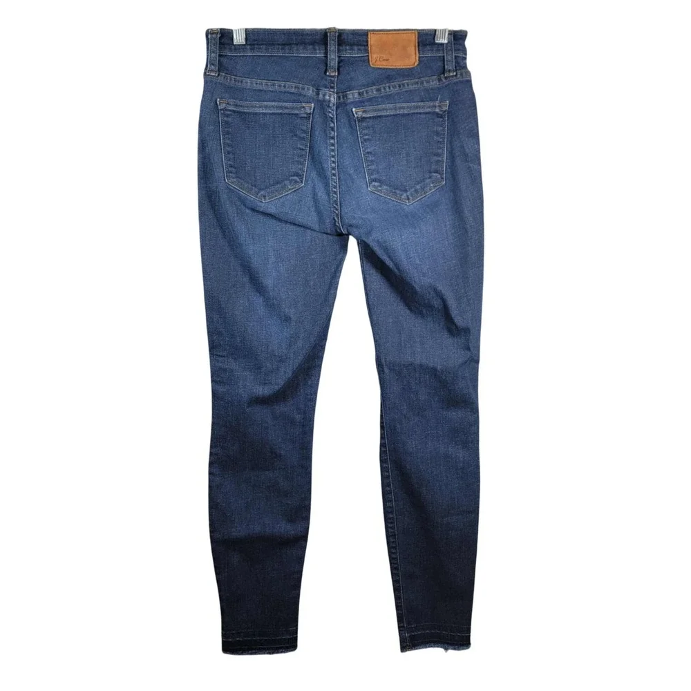 J. Crew Toothpick Skinny Jeans Medium‎ Wash Distressed Denim Womens Size 27
